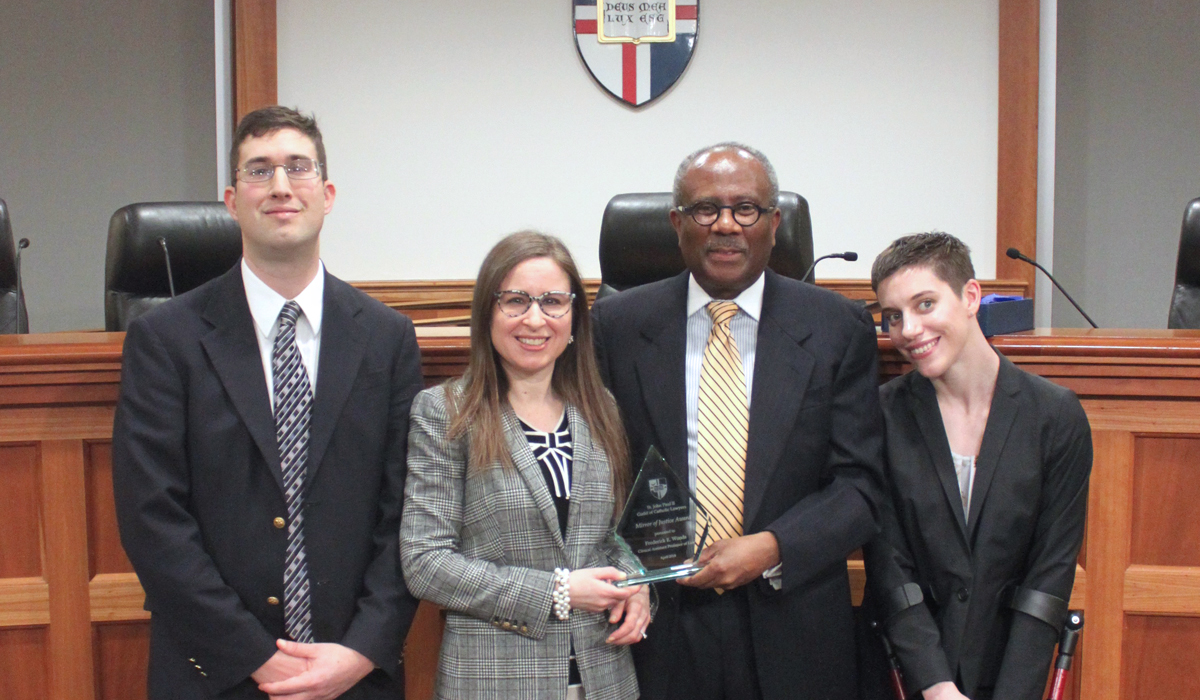 Fred Woods receives Mary Mirror of Justice award