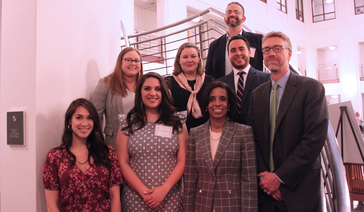 2019 Graduates of the Law and Public Policy Program with Dean Regina Jefferson and Professor Roger Colinvaux
