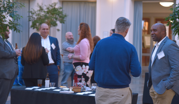 Alumni talking at Barristers' Reception