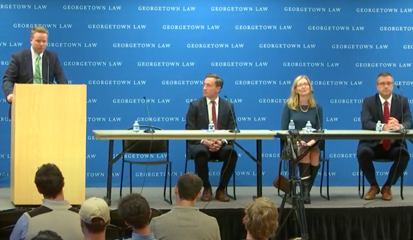 Panel of speakers at a CIT event at Georgetown Law