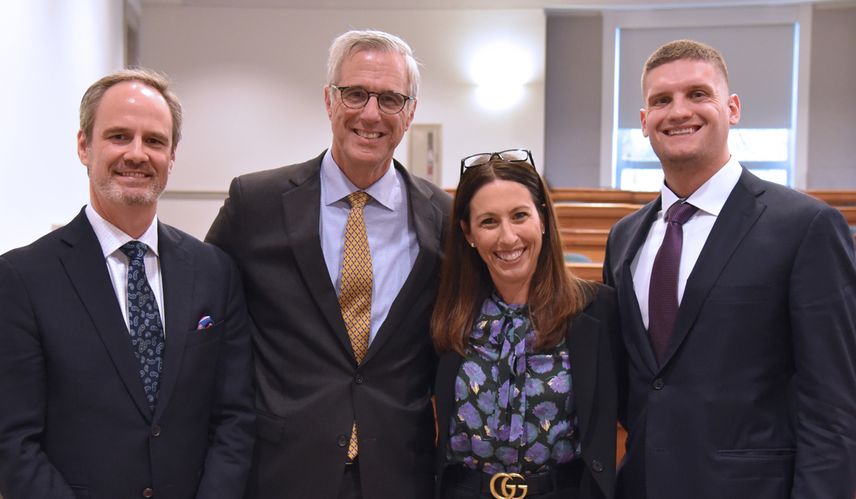 Dean Payne, Robbie Dickson ‘24, Reynold Hoover '97 and Janet Evans