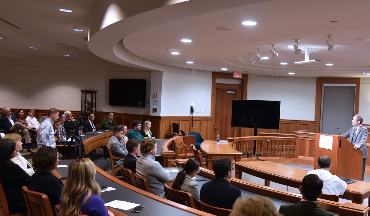 Dean Stephen C. Payne Delivers Mirror of Justice Lecture