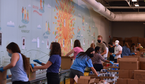 students at capital area food bank