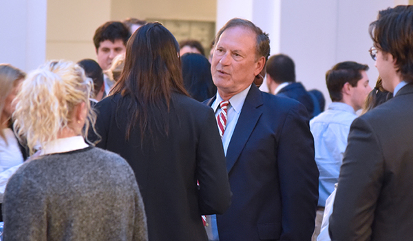 Justice Alito speaking with law students