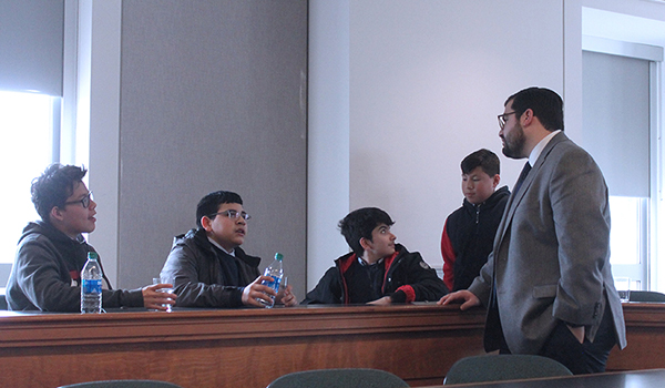 law student talking to kids
